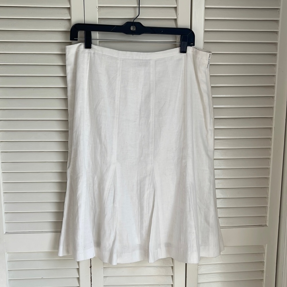 Etcetera White Linen Skirt, Size 12